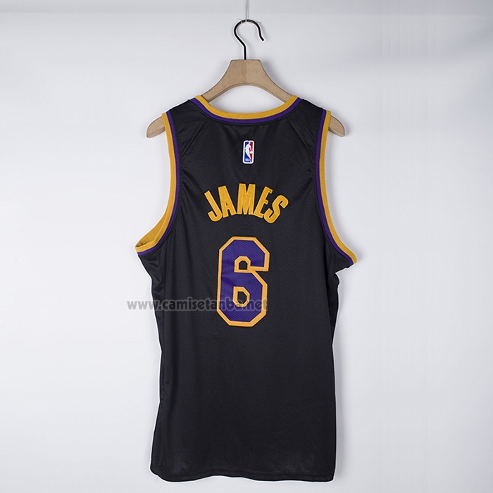 Camiseta Los Angeles Lakers LeBron James #6 Earned 2021-22 Negro